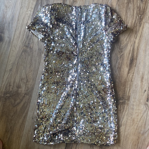 Gold sequin New Years Gatsby party dress size large - Picture 3 of 5